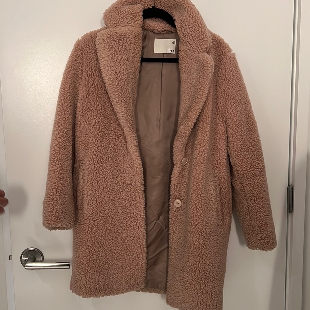 Wilfred teddy coat blush/dusty rose